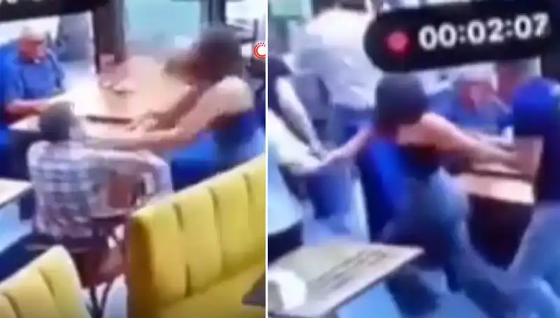 Garsonla Tartışma Büyüdü: Adam Tokat Attı, Karşılığında Dayak Yedi!